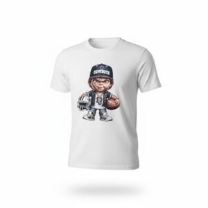Dallas Cowboys Chucky Parody Graphic Tee – White – Smart Blanks 100% Cotton –...